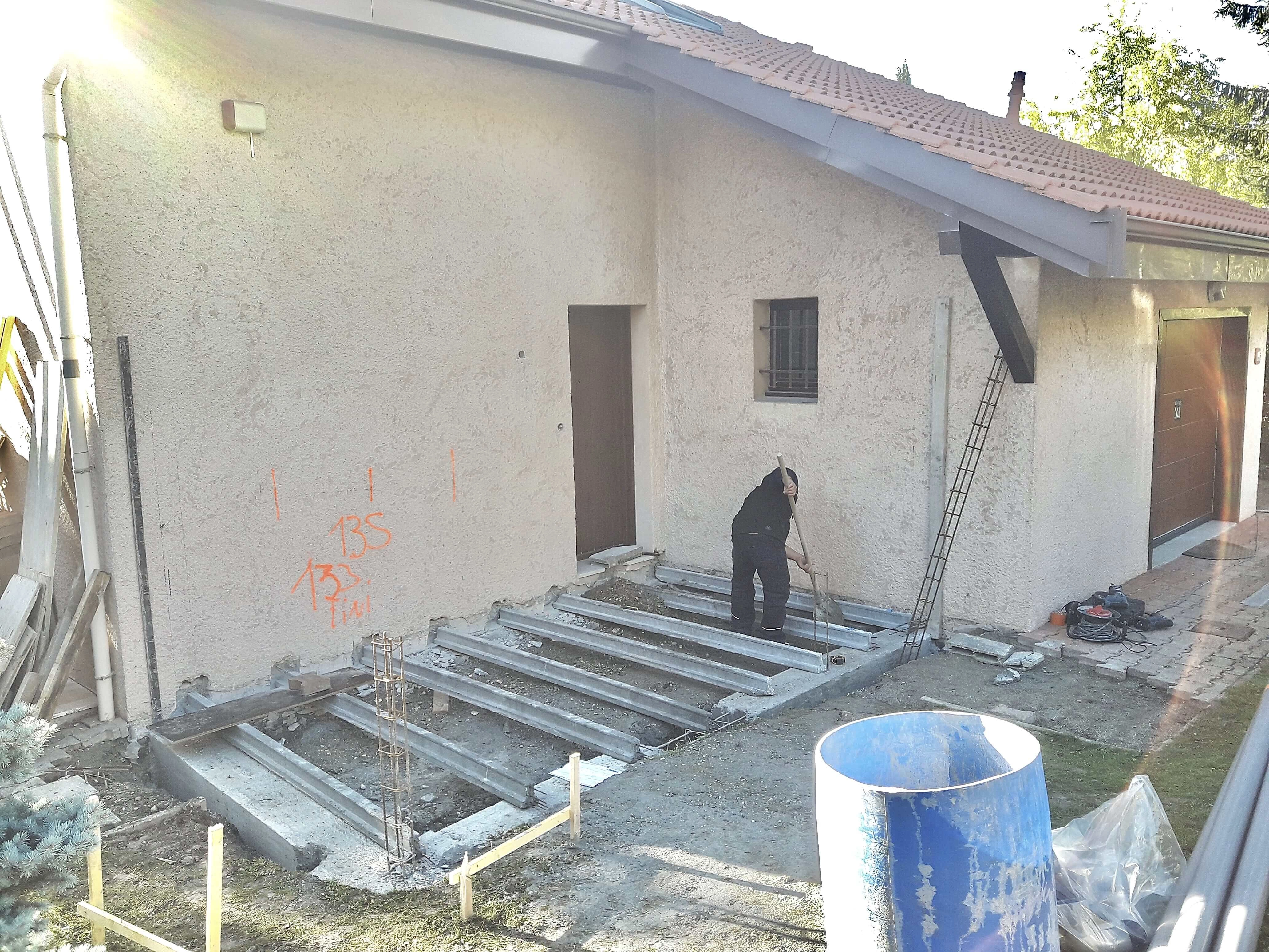  fondation, poutrelles-hourdis, plancher,  extension