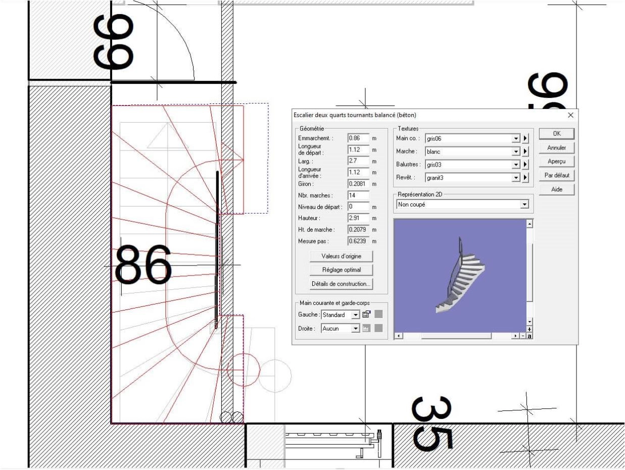 plan escalier rénovation sur mesure giron aménagement