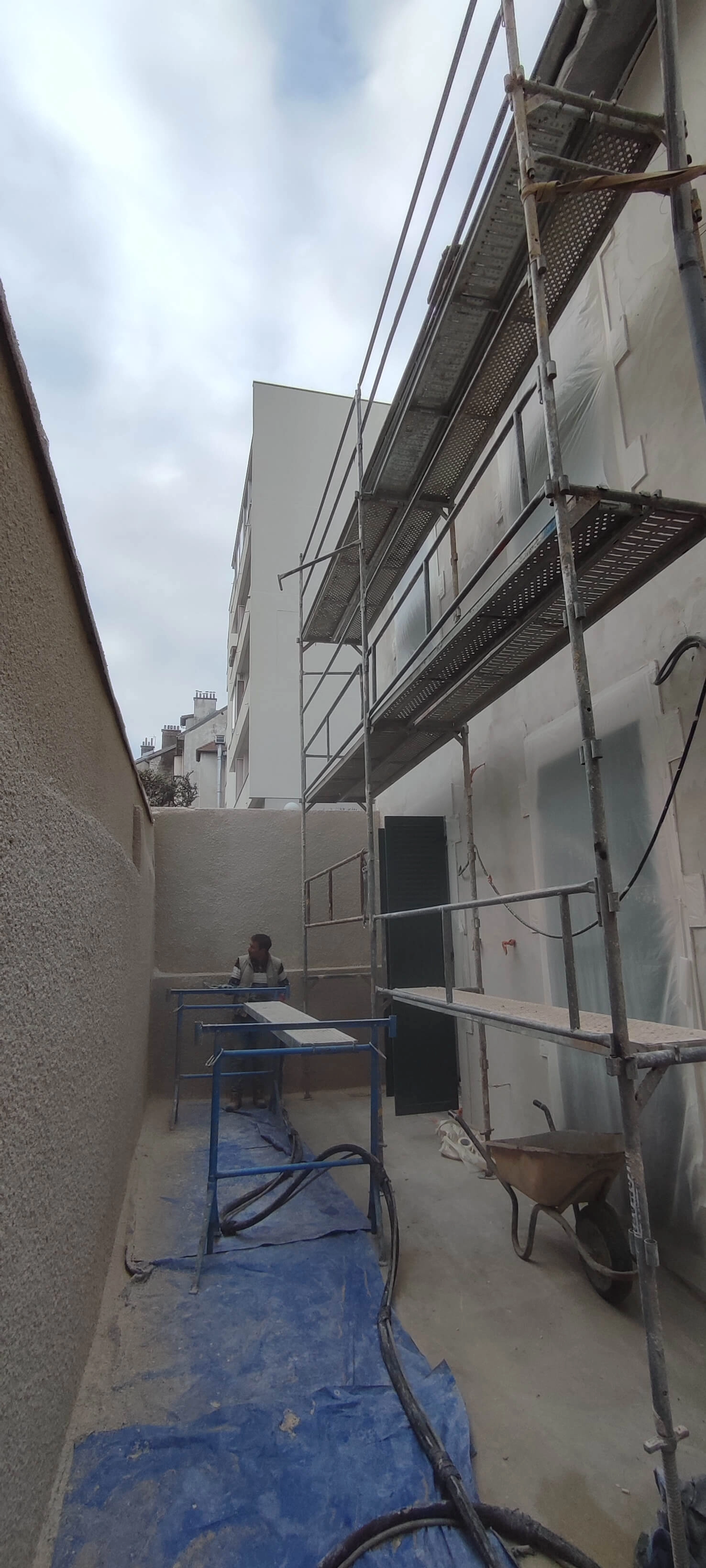 préparation facade enduit chaux Grenoble architecte