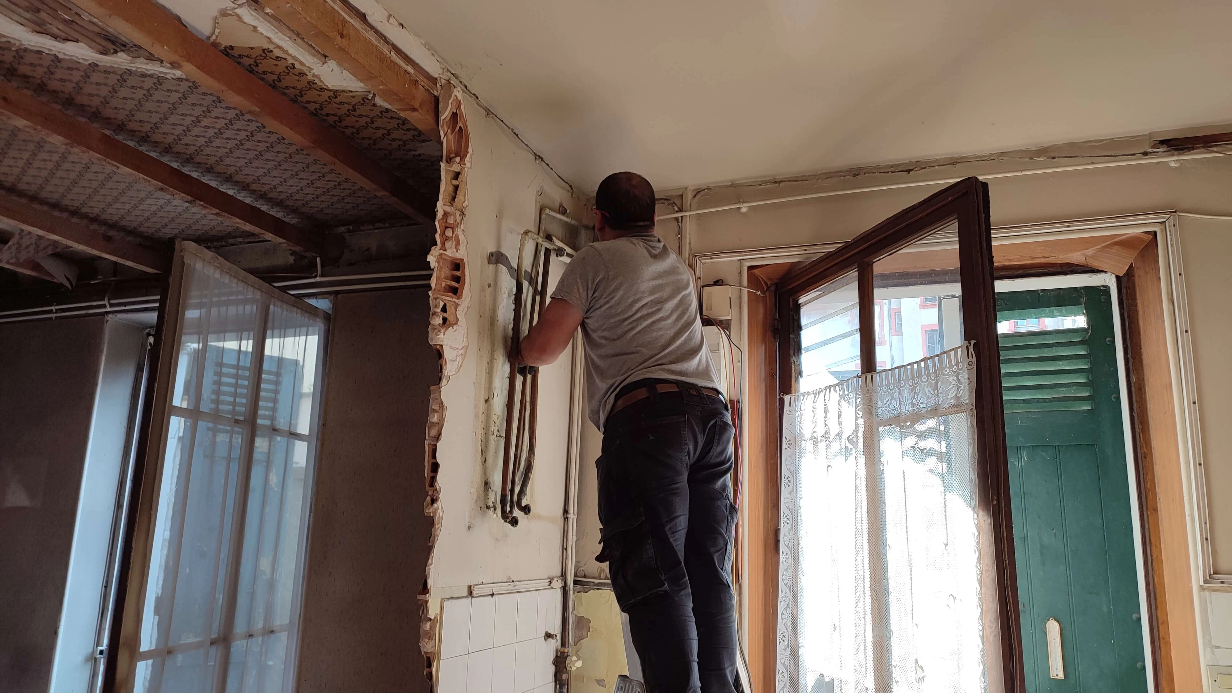 restauration maison dépose réseau chauffage