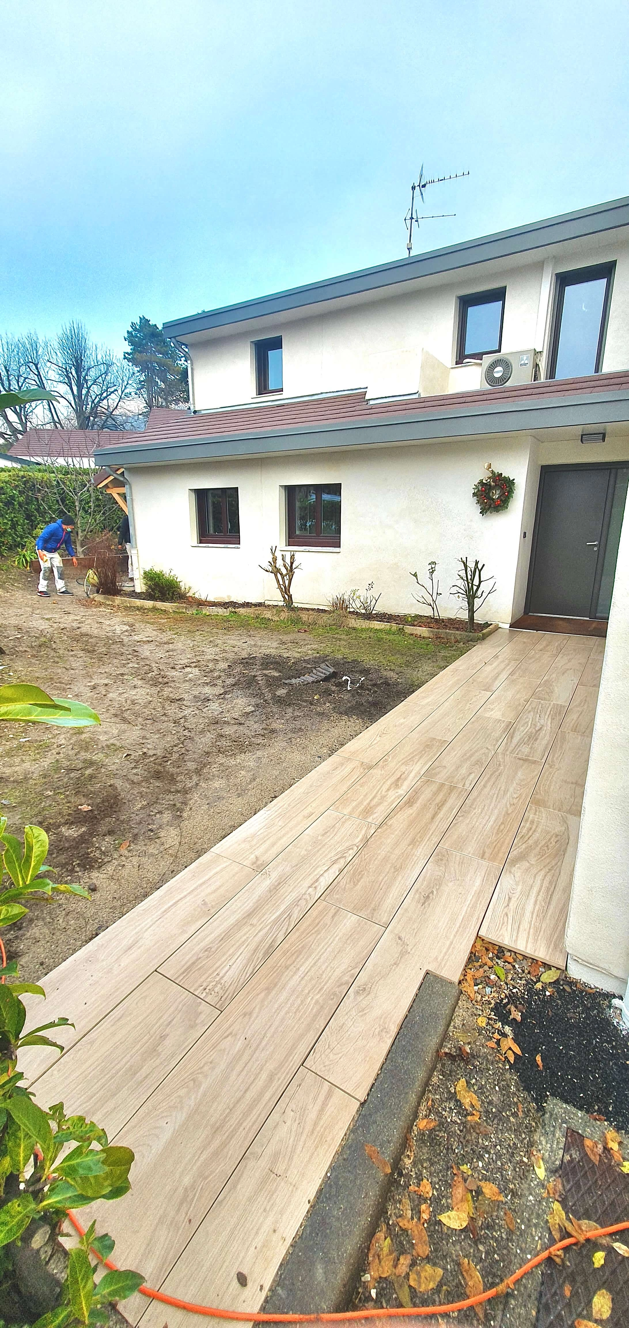  terrasse, construction terrasse,entrée de maison,terrasse sur plot