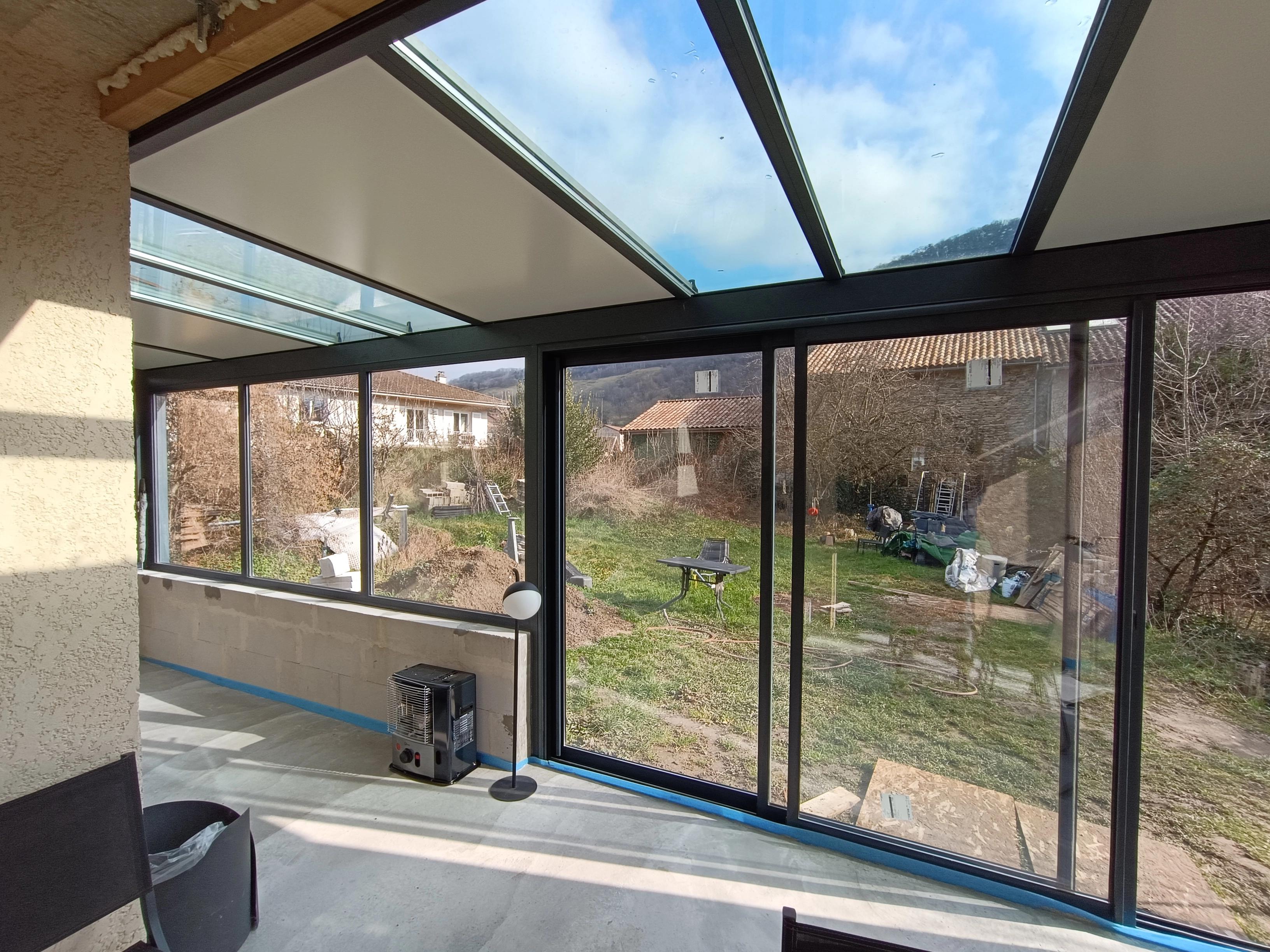 veranda;vitrage;aluminium;rupture de pont thermique;lumière;extension